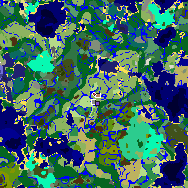 Map of Minecraft seed -7554351926526212175 around spawn