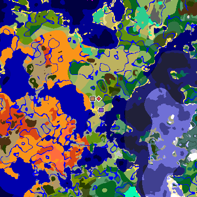 Map of Minecraft seed 5517315427483890720 around spawn