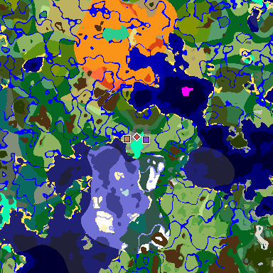 Map of Minecraft seed 1325610028592882176 around spawn
