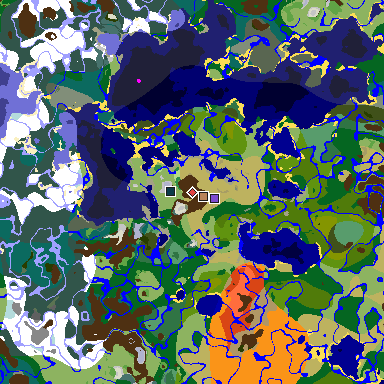 Map of Minecraft seed -5892075734816854982 around spawn