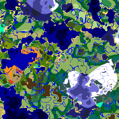 Map of Minecraft seed 3164383959931042745 around spawn