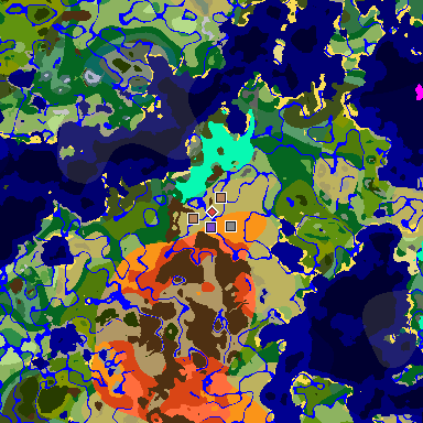 Map of Minecraft seed 7063557656954670200 around spawn