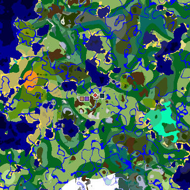 Map of Minecraft seed 2061663329291100382 around spawn