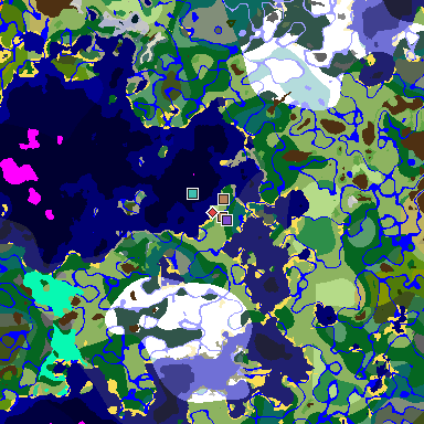 Map of Minecraft seed 315577948372133619 around spawn