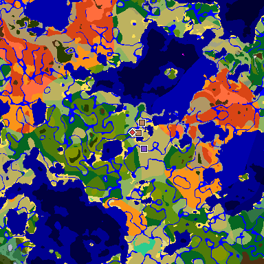 Map of Minecraft seed 5842067869754994414 around spawn