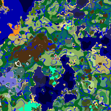 Map of Minecraft seed -6634150202932294296 around spawn