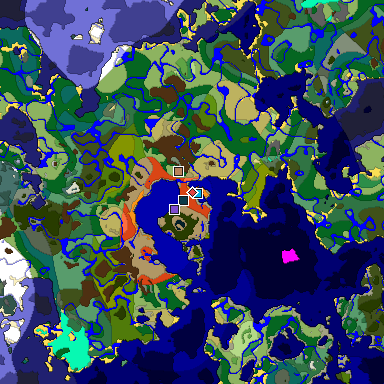 Predicted biome map of Java 1.19.2 seed 6153409328326584256 around estimated spawn