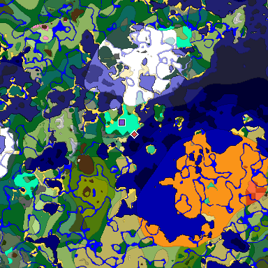 Predicted biome map of Java 1.20 seed -4472518373208417143 around estimated spawn