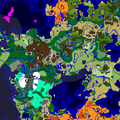 Predicted biome map of Java 1.20 seed -1779806406539275667 around estimated spawn