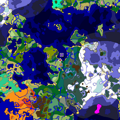 Predicted biome map of Java 1.20 seed 1857164094303702632 around estimated spawn