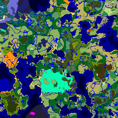 Predicted biome map of Java 1.20 seed 4228641088392928426 around estimated spawn