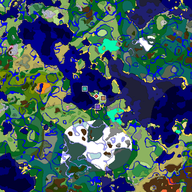Predicted biome map of Java 1.20 seed -3347482186222200588 around estimated spawn