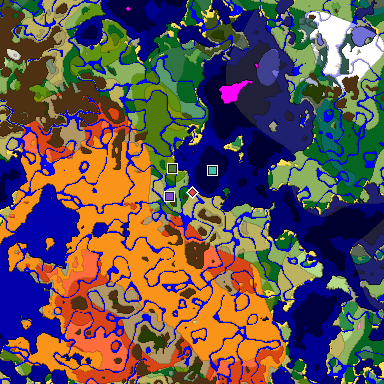 Predicted biome map of Java 1.20 seed 8204414989866695536 around estimated spawn