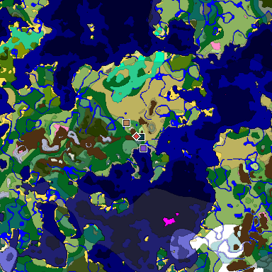 Predicted biome map of Java 1.20 seed -985323903196607217 around estimated spawn