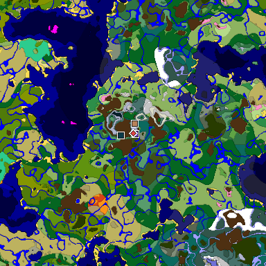 Predicted biome map of Java 1.20 seed 651559349391247829 around estimated spawn