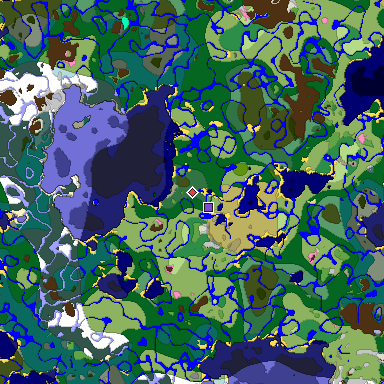 Predicted biome map of Java 1.20 seed 6162849455411064065 around estimated spawn