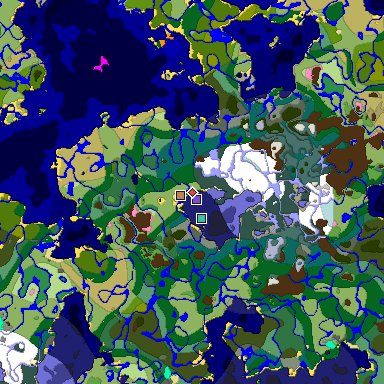 Predicted biome map of Java 1.20 seed -3767558643995730856 around estimated spawn