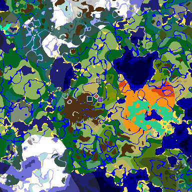 Map of Minecraft seed 998478368734665686 around spawn