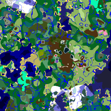 Map of Minecraft seed -1066917929144529710 around spawn