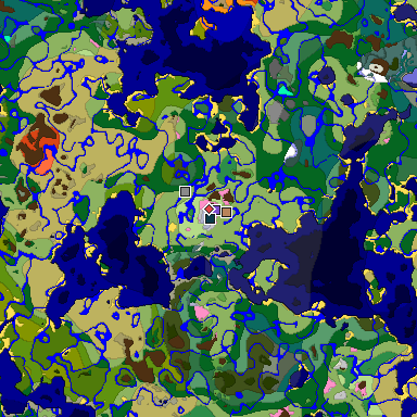 Predicted biome map of Java 1.20 seed 2260707404672201589 around estimated spawn