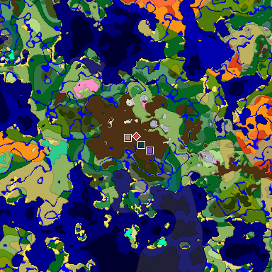 Predicted biome map of Java 1.20 seed 2090479993185693642 around estimated spawn