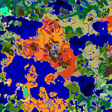 Map of Minecraft seed -937129886985529524 around spawn