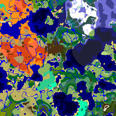 Map of Minecraft seed 5466519248374991220 around spawn