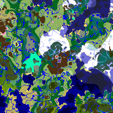 Map of Minecraft seed 6577193696211246714 around spawn