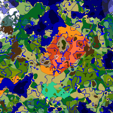 Predicted biome map of Java 1.20 seed -805503346003214731 around estimated spawn