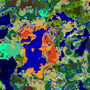 Predicted biome map of Java 1.20 seed -5936790237800017909 around estimated spawn