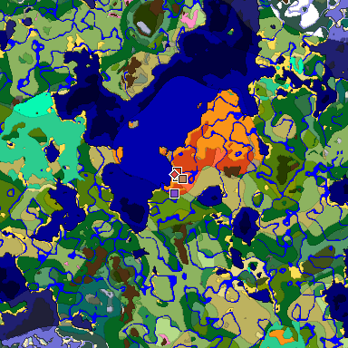 Predicted biome map of Java 1.20 seed -337361771963306236 around estimated spawn
