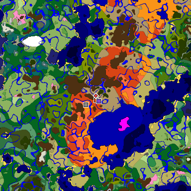 Predicted biome map of Java 1.20 seed -8134480723242705809 around estimated spawn