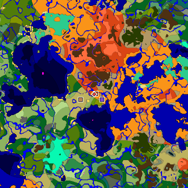 Predicted biome map of Java 1.20 seed 8199448675437939026 around estimated spawn