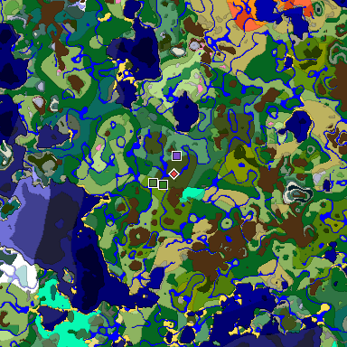 Predicted biome map of Java 1.20 seed -259438100585941984 around estimated spawn