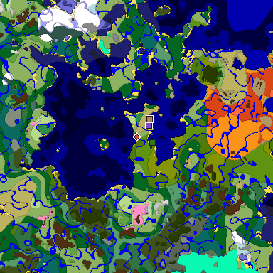 Predicted biome map of Java 1.20 seed -9122911615836508504 around estimated spawn