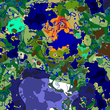 Predicted biome map of Java 1.20 seed 3623889954713653825 around estimated spawn