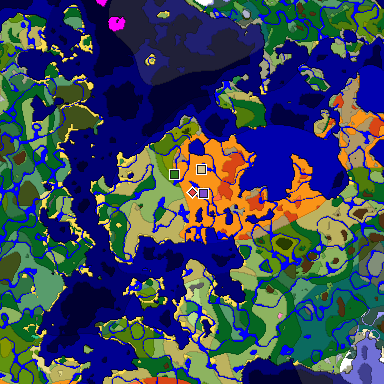 Predicted biome map of Java 1.20 seed -2139005729559448474 around estimated spawn