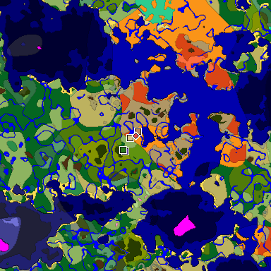 Predicted biome map of Java 1.20 seed 4798412058285689373 around estimated spawn