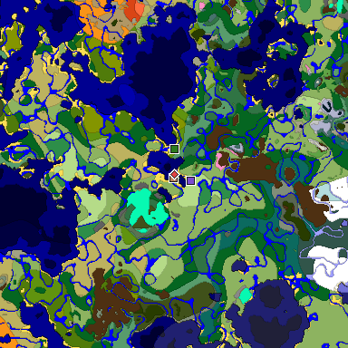 Predicted biome map of Java 1.20 seed -24740509211454953 around estimated spawn