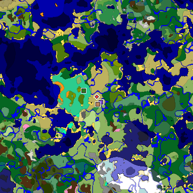 Predicted biome map of Java 1.20 seed 5031653864177720730 around estimated spawn
