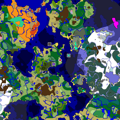 Predicted biome map of Java 1.20 seed -2866717019045031474 around estimated spawn