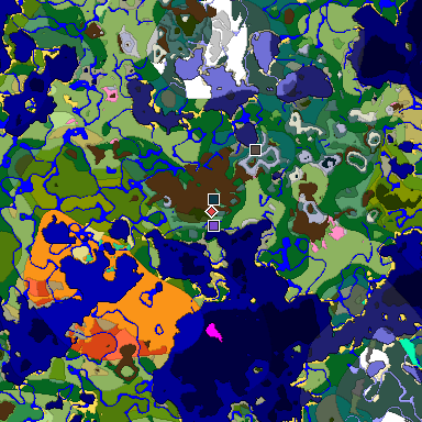 Predicted biome map of Java 1.20 seed -627500552646631171 around estimated spawn