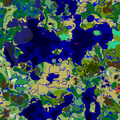 Predicted biome map of Java 1.20 seed 8988179479832844703 around estimated spawn