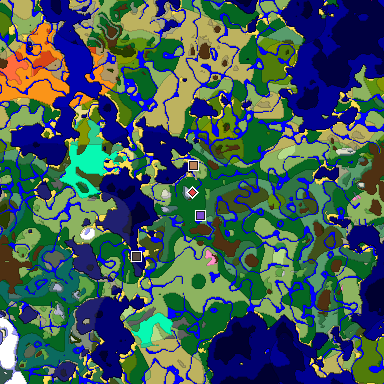 Predicted biome map of Java 1.20 seed -4617613907374904053 around estimated spawn