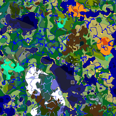 Predicted biome map of Java 1.20 seed 595688328511817286 around estimated spawn