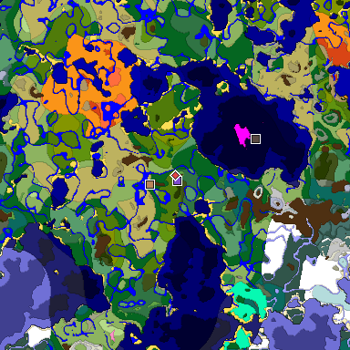 Predicted biome map of Java 1.20 seed 511109883231441881 around estimated spawn