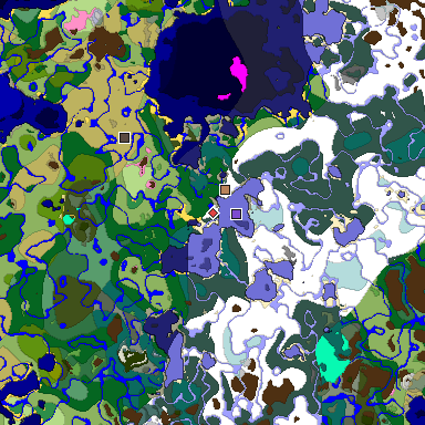 Predicted biome map of Java 1.20 seed 5047710526705583317 around estimated spawn