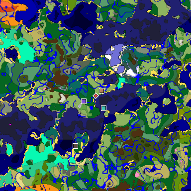 Predicted biome map of Java 1.20 seed -768213291102809479 around estimated spawn
