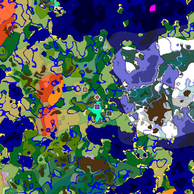 Predicted biome map of Java 1.20 seed 5146470542034745094 around estimated spawn