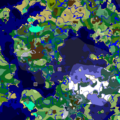 Predicted biome map of Java 1.20 seed -8701370969193471900 around estimated spawn